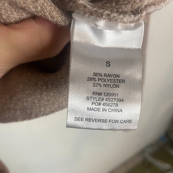 Hippie Rose Size Small Cropped Mushroom Sweater Brown Fairy Casual Neutral Boxy - Picture 3 of 5